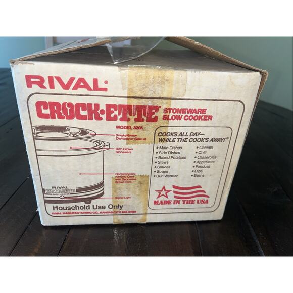 NIB New Vintage Rival Crock-Ette Stoneware Slow Cooker 1 Quart Almond Kitchen - Picture 2 of 9